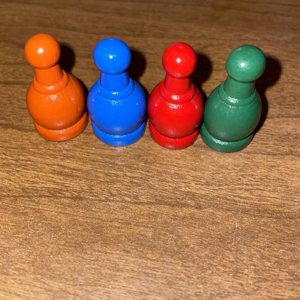 Jumanji Board Game 4 Original Wooden Pawns 2017 Replacement Pieces Parts